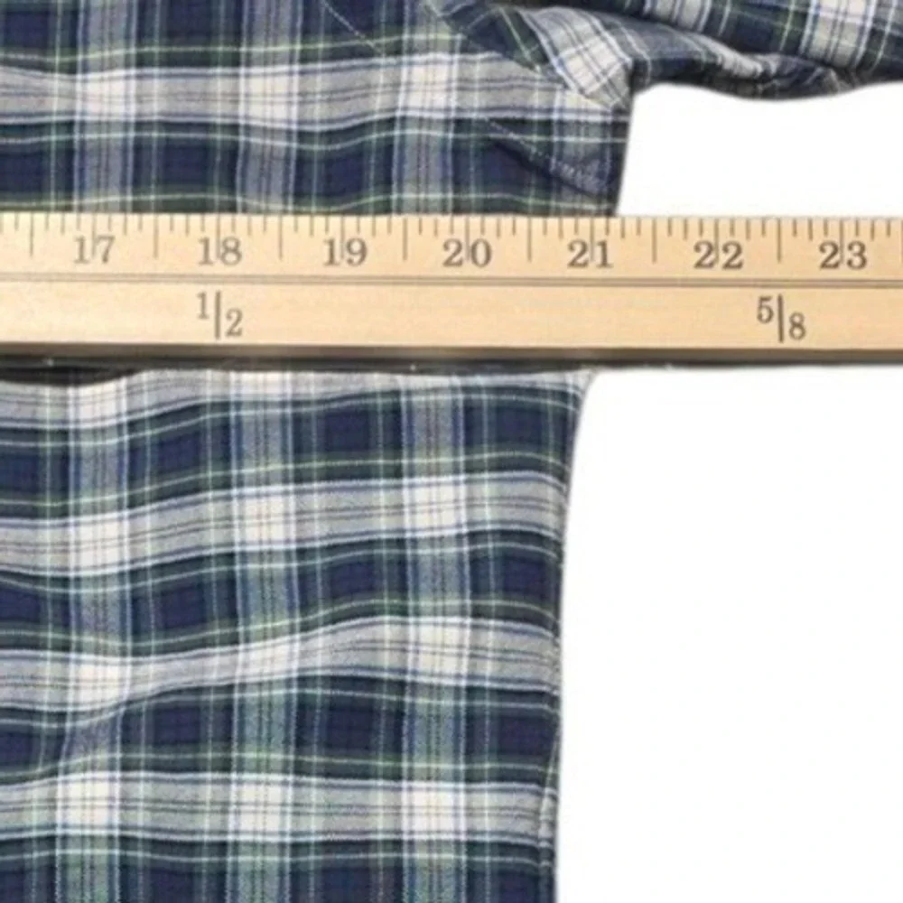 Ralph Lauren Button Down Shirt Mens Medium Blue Plaid Custom‎ Fit Long Sleeve